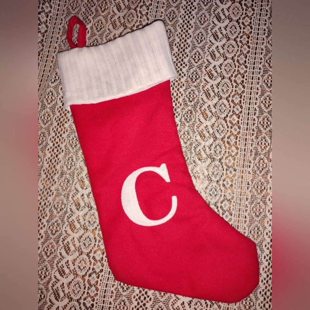 Red and White "C" Stocking